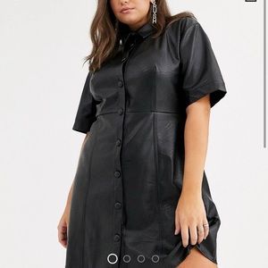 ASOS CURVE leather look mini dress